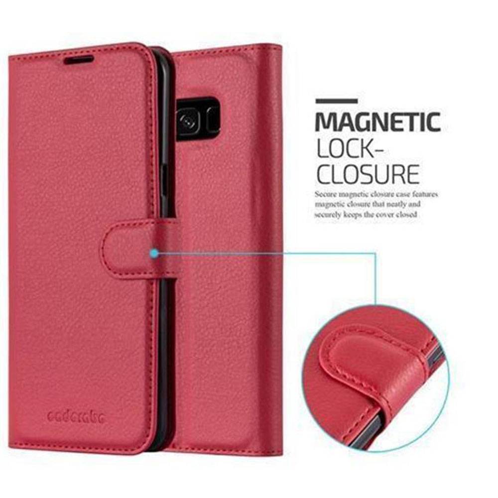 Cadorabo Hülle für Samsung Galaxy S8 Schutz Hülle in Rot Handyhülle Etui Case Cover Magnetverschluss