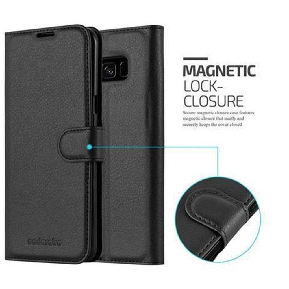 Cadorabo Hülle für Samsung Galaxy S8 Schutz Hülle in Schwarz Handyhülle Etui Case Cover Magnetverschluss