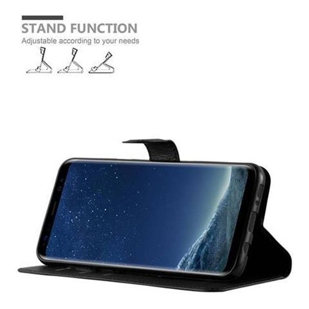 Cadorabo Hülle für Samsung Galaxy S8 Schutz Hülle in Schwarz Handyhülle Etui Case Cover Magnetverschluss