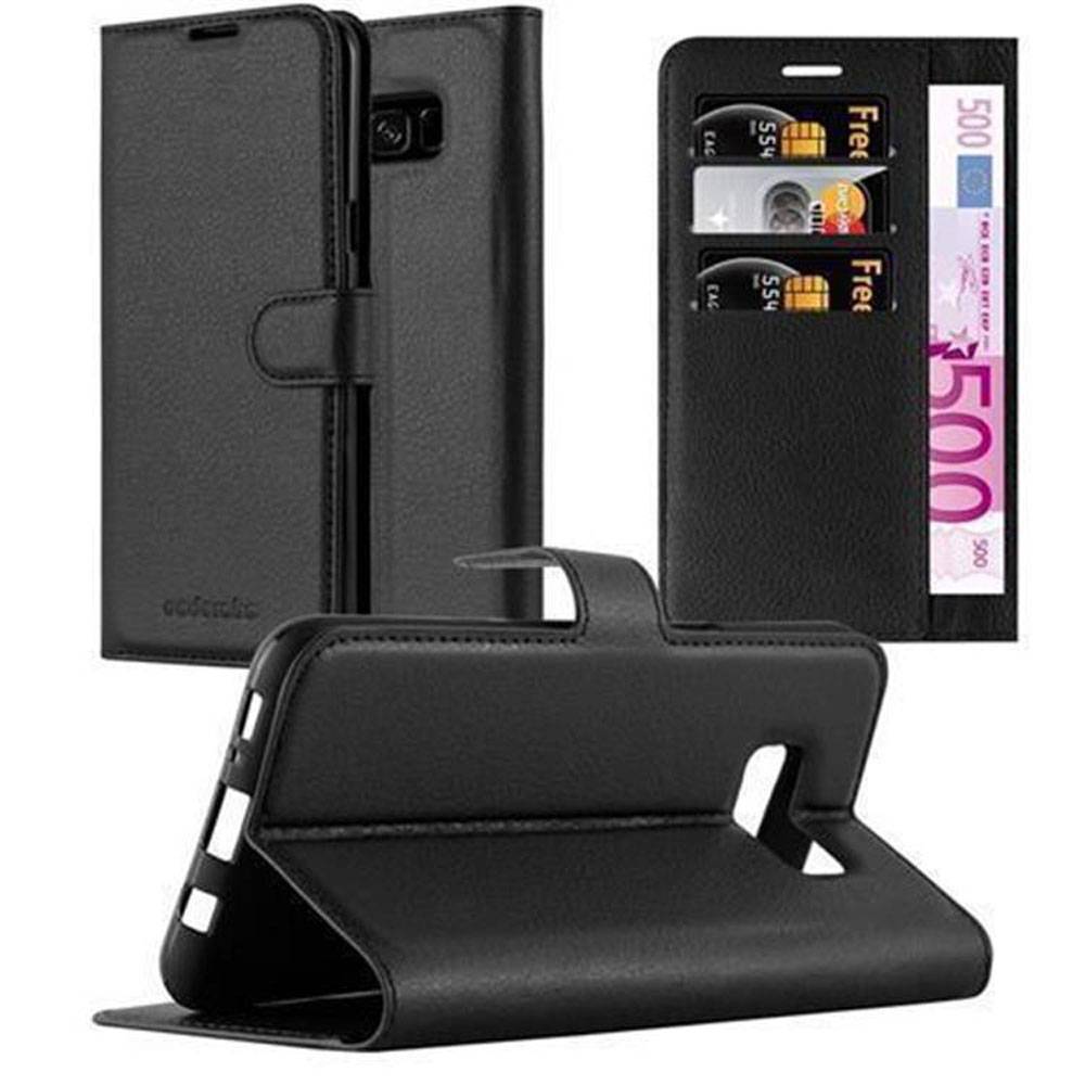 Cadorabo Hülle für Samsung Galaxy S8 PLUS Schutz Hülle in Schwarz Handyhülle Etui Case Cover Magnetverschluss