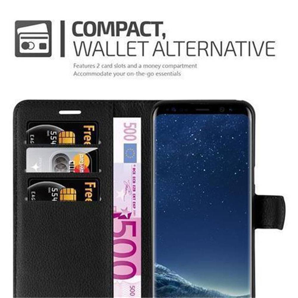 Cadorabo Hülle für Samsung Galaxy S8 PLUS Schutz Hülle in Schwarz Handyhülle Etui Case Cover Magnetverschluss