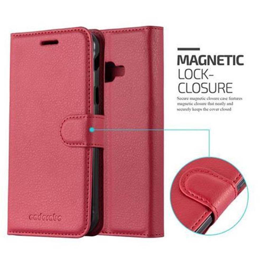 Cadorabo Hülle für Samsung Galaxy XCover 4 / XCover 4s Schutz Hülle in Rot Handyhülle Etui Case Cover Magnetverschluss