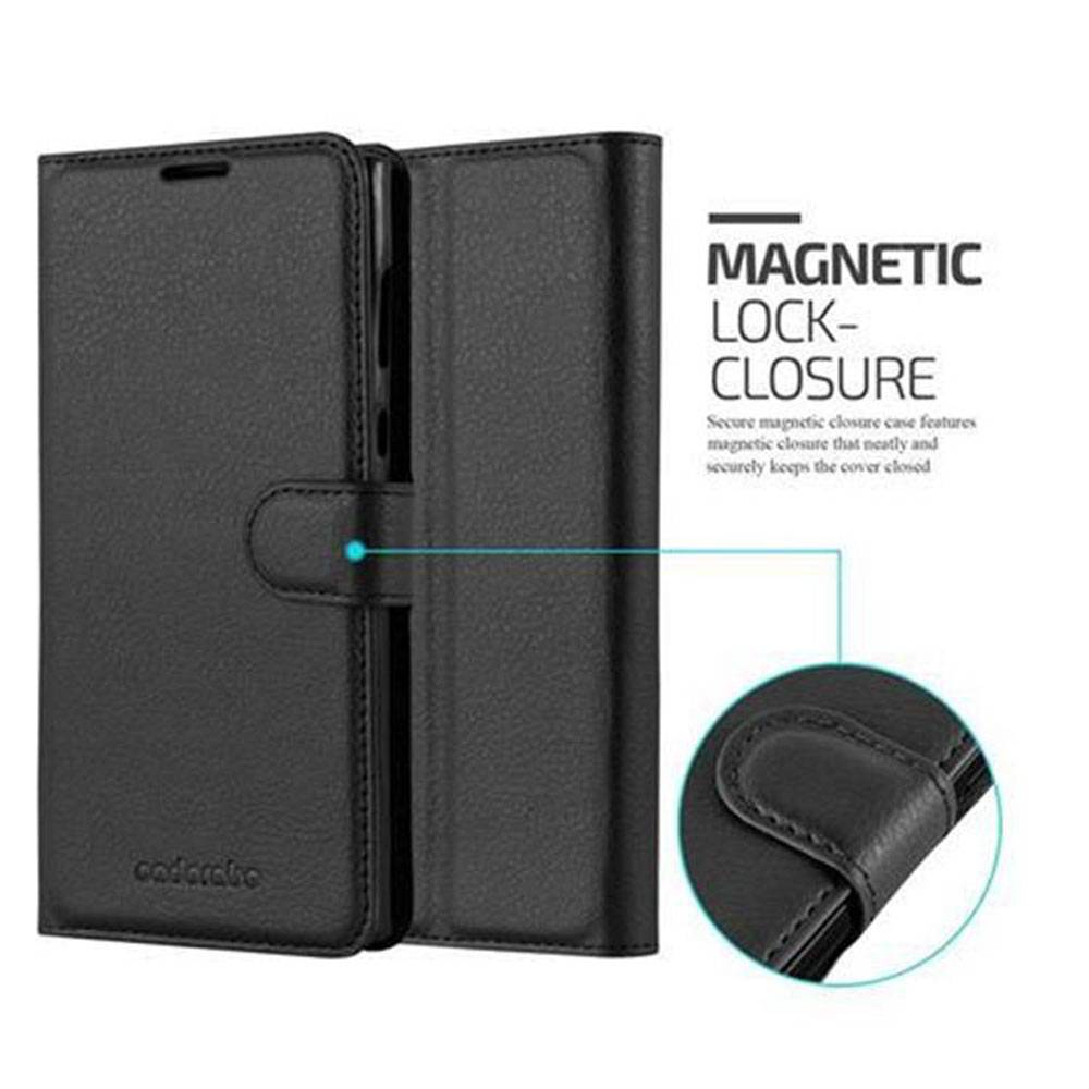Cadorabo Hülle für Sony Xperia L1 Schutz Hülle in Schwarz Handyhülle Etui Case Cover Magnetverschluss