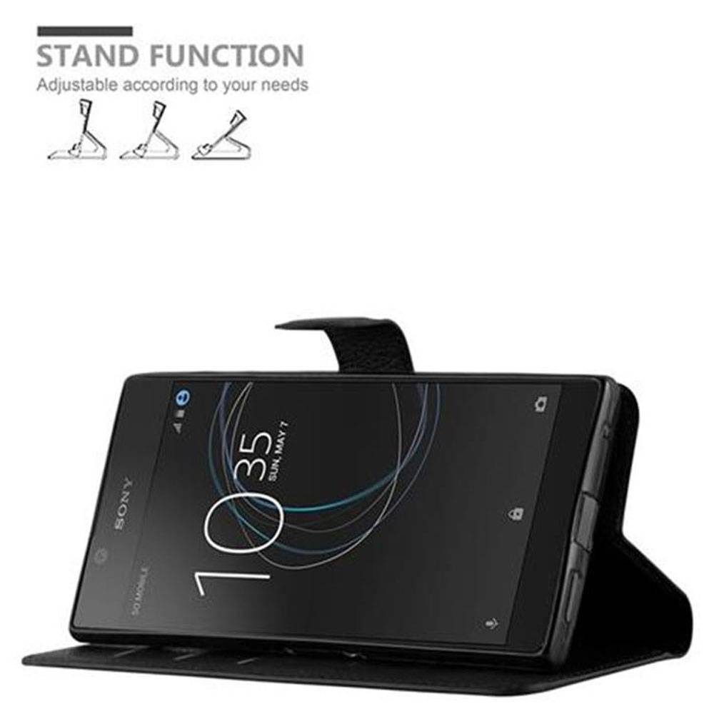 Cadorabo Hülle für Sony Xperia L1 Schutz Hülle in Schwarz Handyhülle Etui Case Cover Magnetverschluss