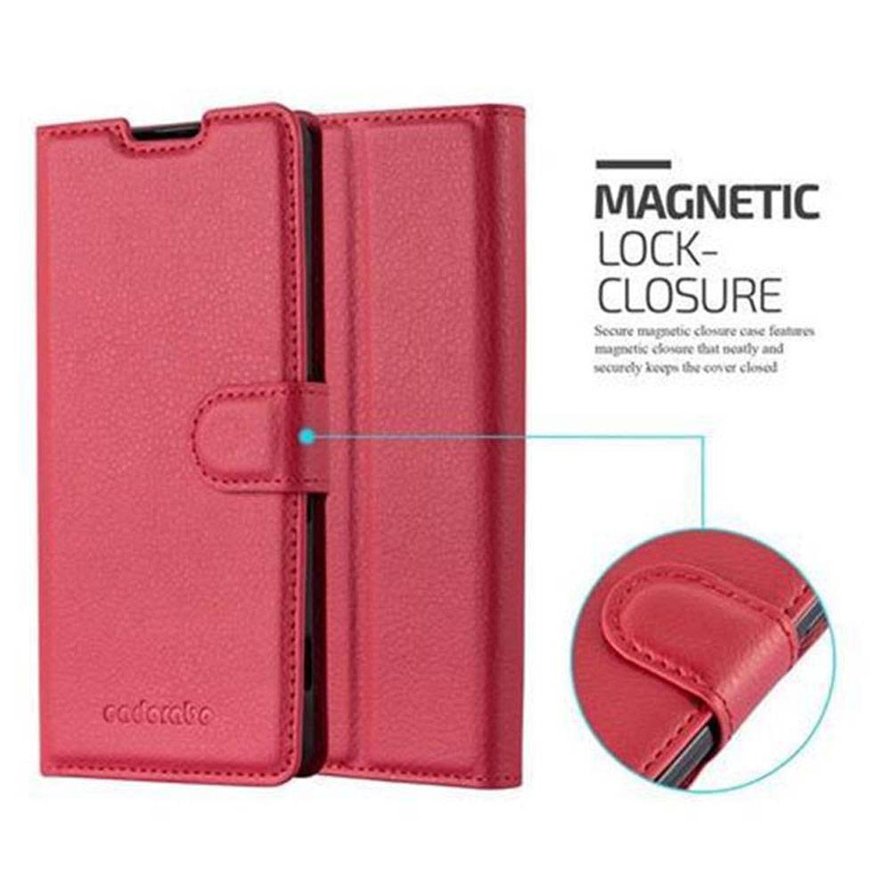 Cadorabo Hülle für Sony Xperia XA Schutz Hülle in Rot Handyhülle Etui Case Cover Magnetverschluss