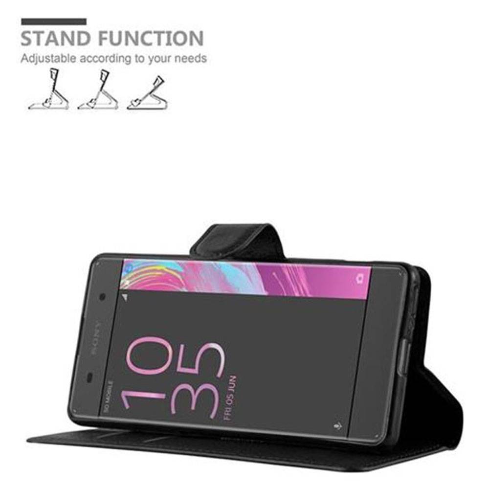 Cadorabo Hülle für Sony Xperia XA Schutz Hülle in Schwarz Handyhülle Etui Case Cover Magnetverschluss