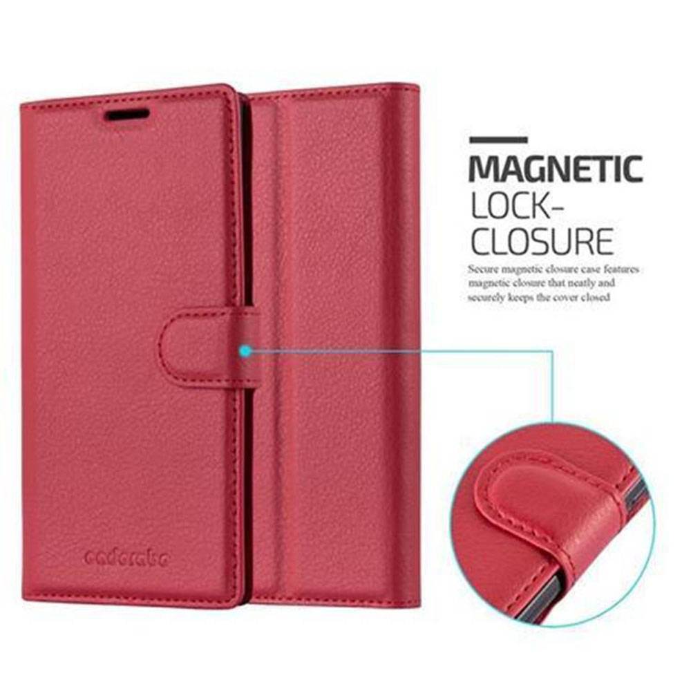 Cadorabo Hülle für Sony Xperia XZ / XZs Schutz Hülle in Rot Handyhülle Etui Case Cover Magnetverschluss