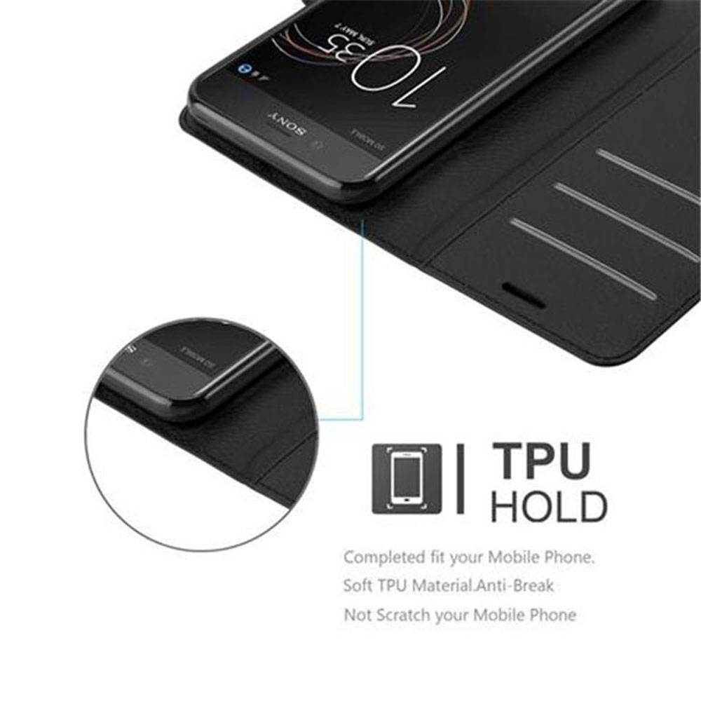 Cadorabo Hülle für Sony Xperia XZ / XZs Schutz Hülle in Schwarz Handyhülle Etui Case Cover Magnetverschluss