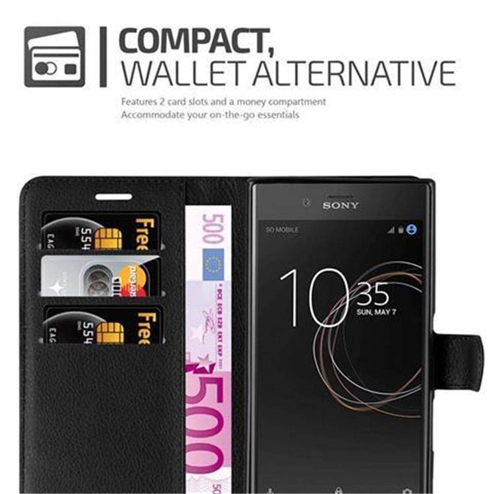 Cadorabo Hülle für Sony Xperia XZ / XZs Schutz Hülle in Schwarz Handyhülle Etui Case Cover Magnetverschluss