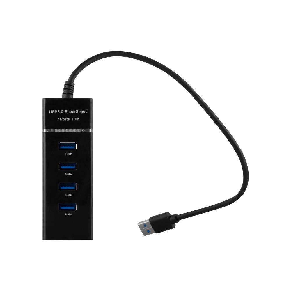 Cadorabo 4-Port USB 3.0 Multischnittstelle Plug & Play mit USB 3.0 Anschluss, 4 USB 3.0 Buchsen und USB-C Ladeanschluss in SCHWARZ