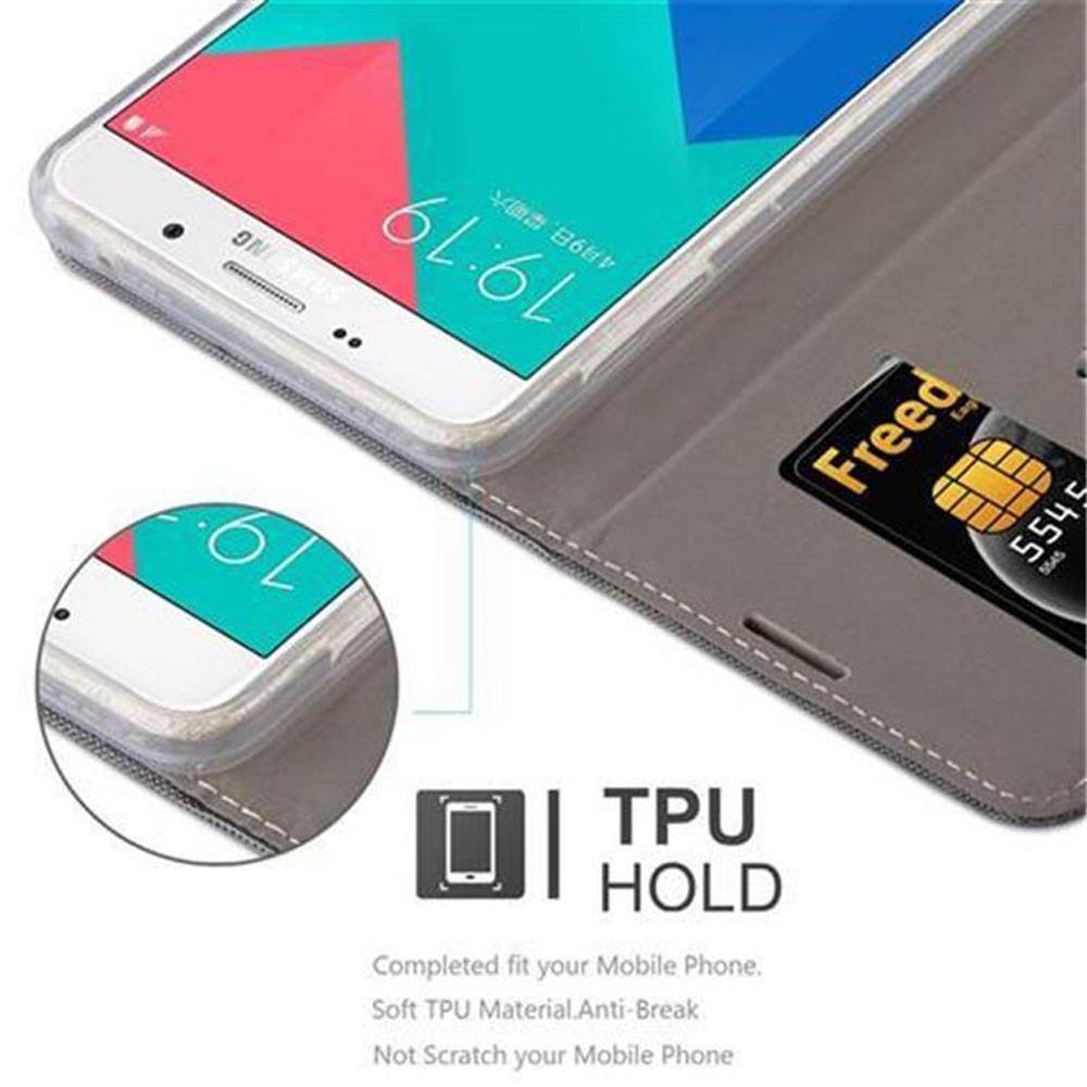 Cadorabo Hülle für Samsung Galaxy A9 2016 Schutzhülle in Grau Handy Hülle Etui Book Case Cover