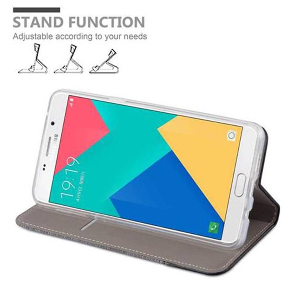 Cadorabo Hülle für Samsung Galaxy A9 2016 Schutzhülle in Grau Handy Hülle Etui Book Case Cover