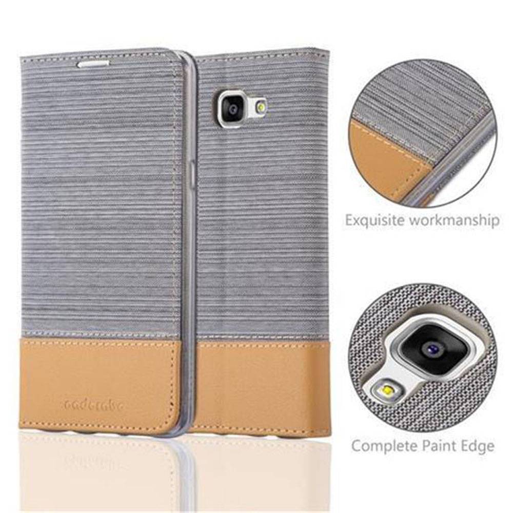 Cadorabo Hülle für Samsung Galaxy A9 2016 Schutzhülle in Grau Handy Hülle Etui Book Case Cover