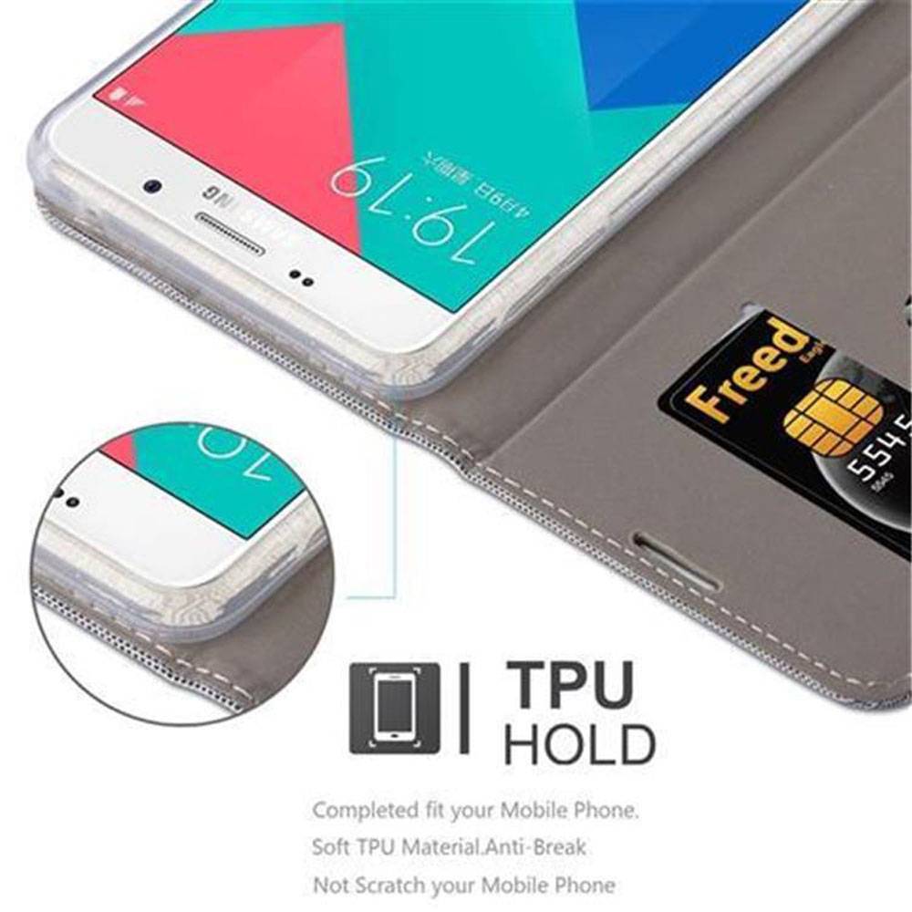 Cadorabo Hülle für Samsung Galaxy A9 2016 Schutzhülle in Grau Handy Hülle Etui Book Case Cover