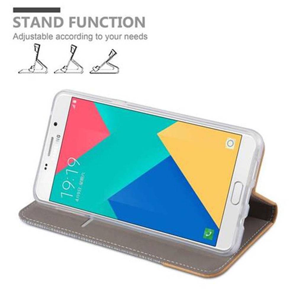 Cadorabo Hülle für Samsung Galaxy A9 2016 Schutzhülle in Grau Handy Hülle Etui Book Case Cover