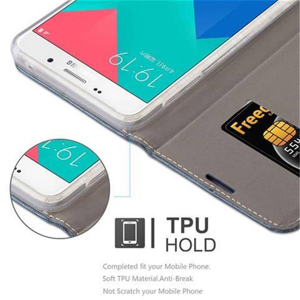 Cadorabo Hülle für Samsung Galaxy A9 2016 Schutzhülle in Blau Handy Hülle Etui Book Case Cover