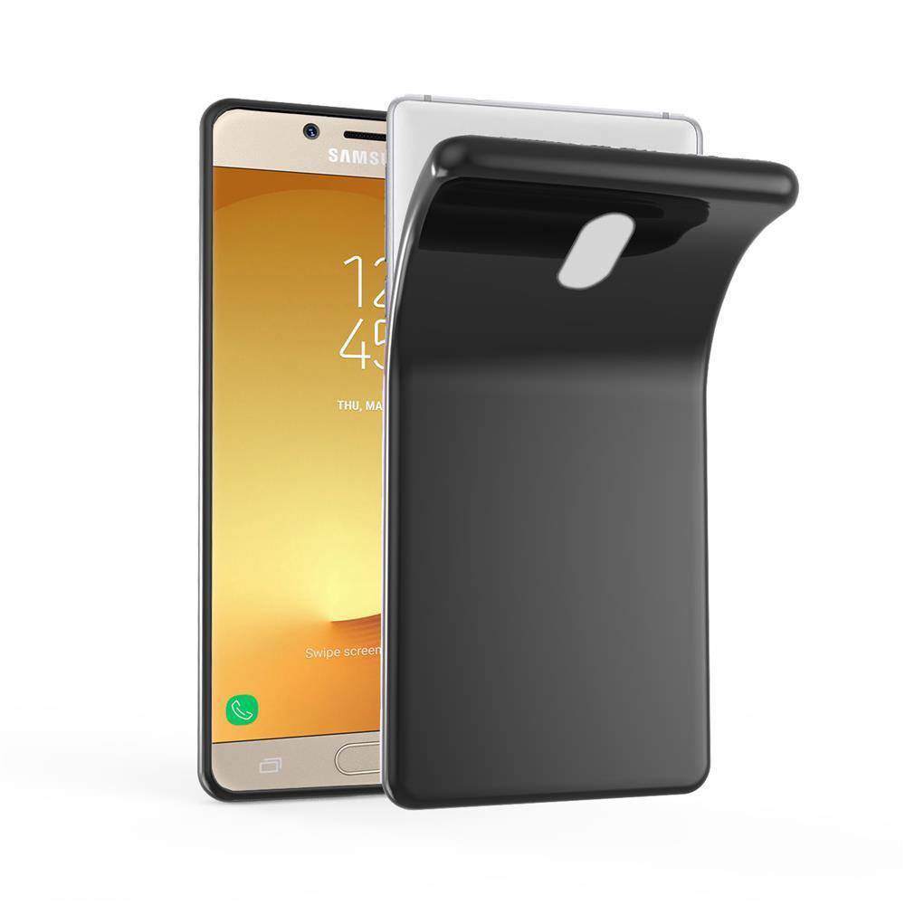 Cadorabo Hülle für Samsung Galaxy J3 2017 Schutz Hülle in Schwarz Schutzhülle TPU Silikon Cover Etui Case
