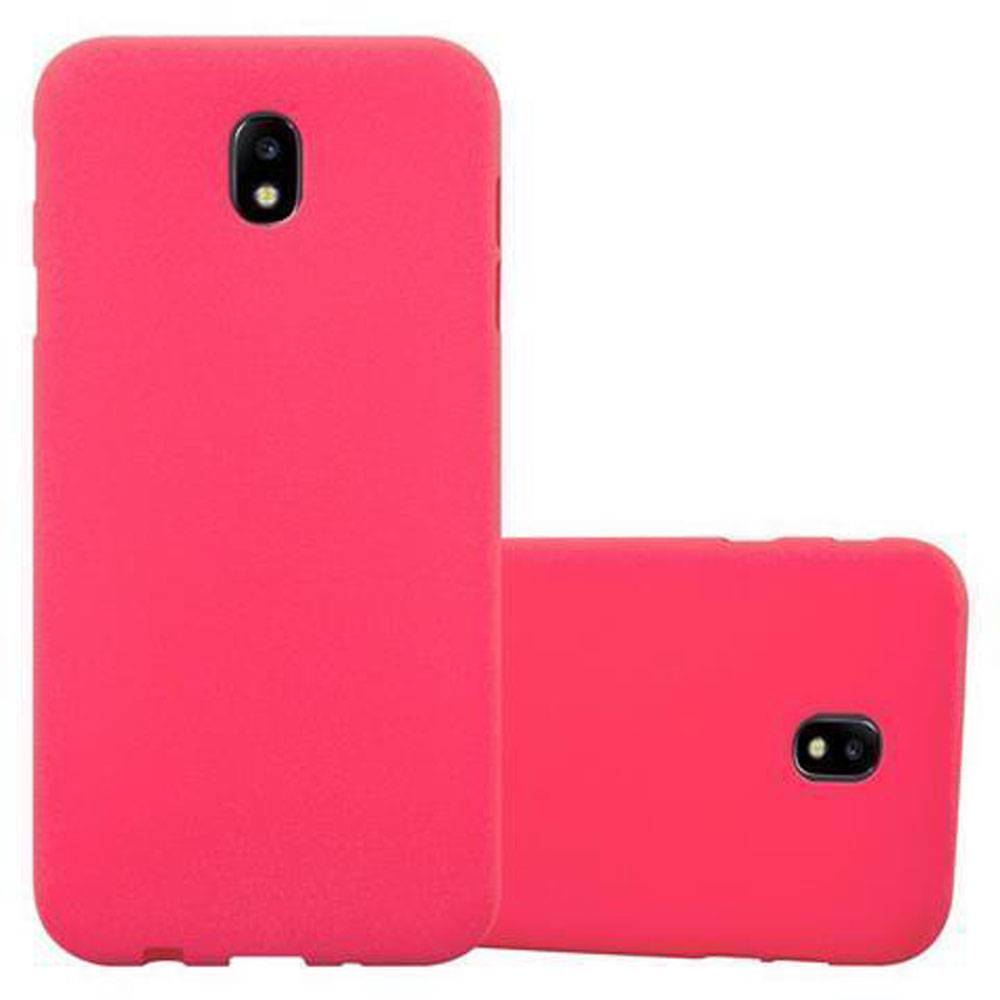 Cadorabo Schutzhülle für Samsung Galaxy J3 2017 Hülle in Rot Handyhülle TPU Etui Cover Case