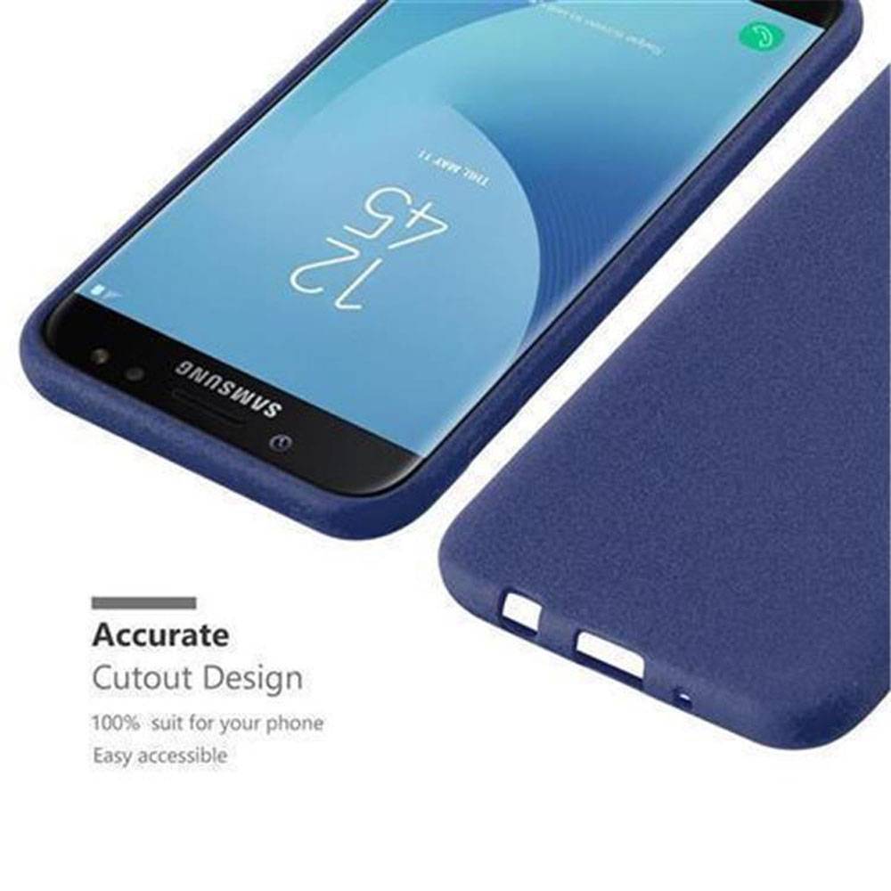 Cadorabo Schutzhülle für Samsung Galaxy J7 2017 Hülle in Blau Handyhülle TPU Etui Cover Case