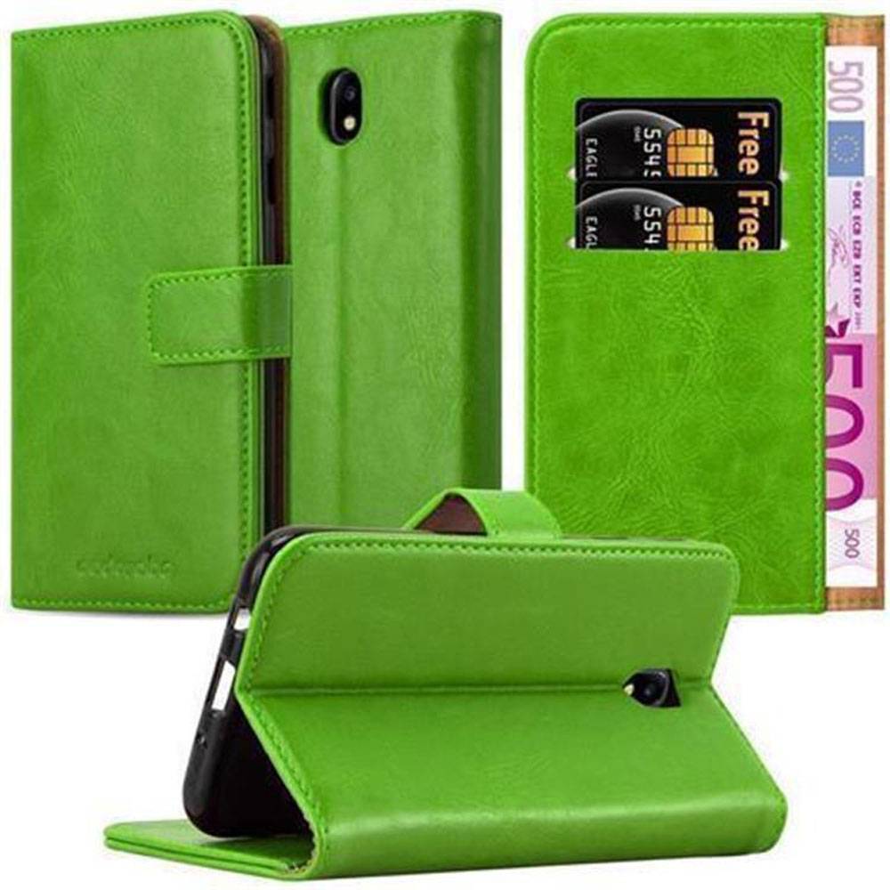 Cadorabo Hülle für Samsung Galaxy J7 2017 Schutzhülle in Grün Handyhülle Book Tasche Case Etui Luxury