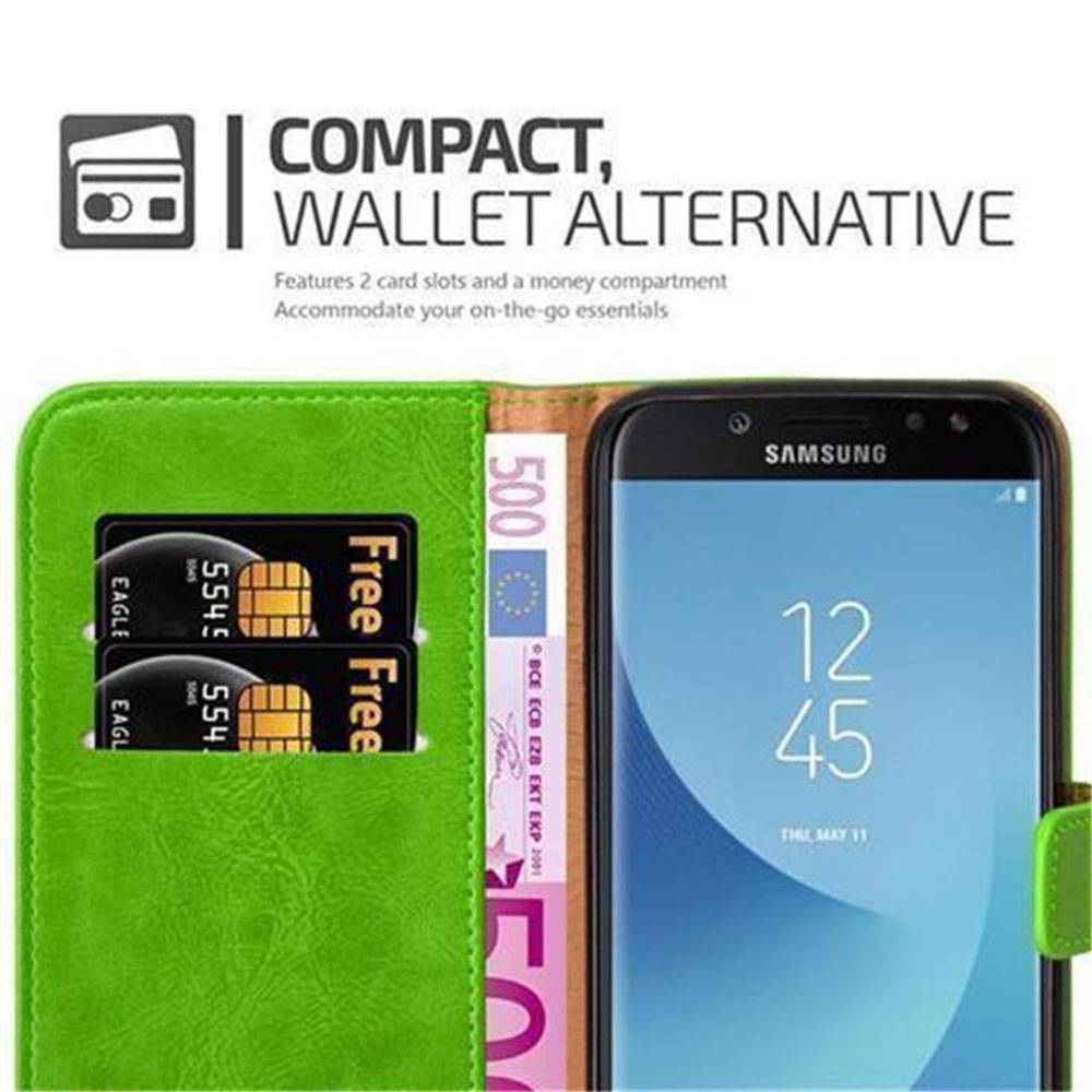Cadorabo Hülle für Samsung Galaxy J7 2017 Schutzhülle in Grün Handyhülle Book Tasche Case Etui Luxury