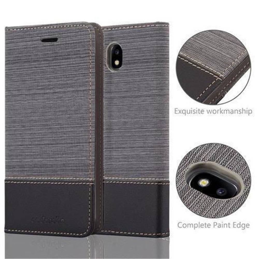 Cadorabo Hülle für Samsung Galaxy J5 2017 Schutzhülle in Grau Handy Hülle Etui Book Case Cover