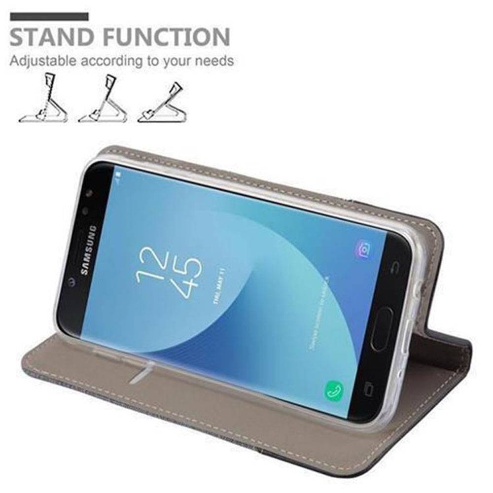 Cadorabo Hülle für Samsung Galaxy J5 2017 Schutzhülle in Grau Handy Hülle Etui Book Case Cover