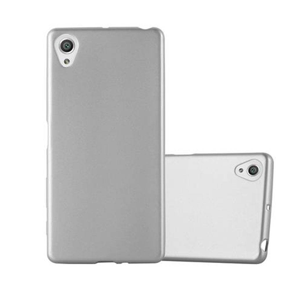 Cadorabo Schutzhülle für Sony Xperia X Hülle in Silber Handyhülle TPU Silikon Etui Cover Case