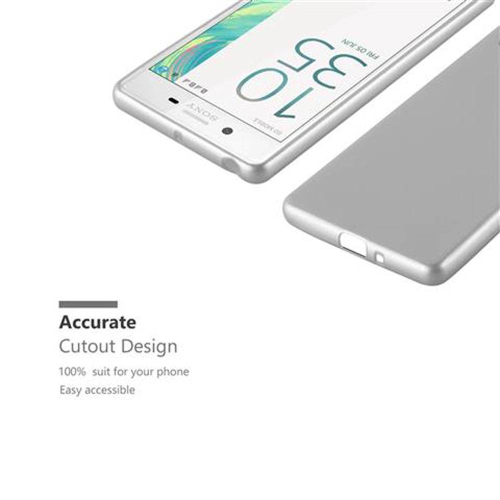 Cadorabo Schutzhülle für Sony Xperia X Hülle in Silber Handyhülle TPU Silikon Etui Cover Case