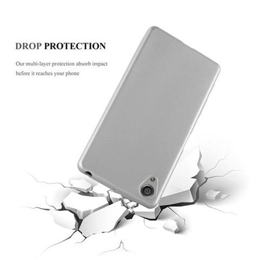 Cadorabo Schutzhülle für Sony Xperia X Hülle in Silber Handyhülle TPU Silikon Etui Cover Case