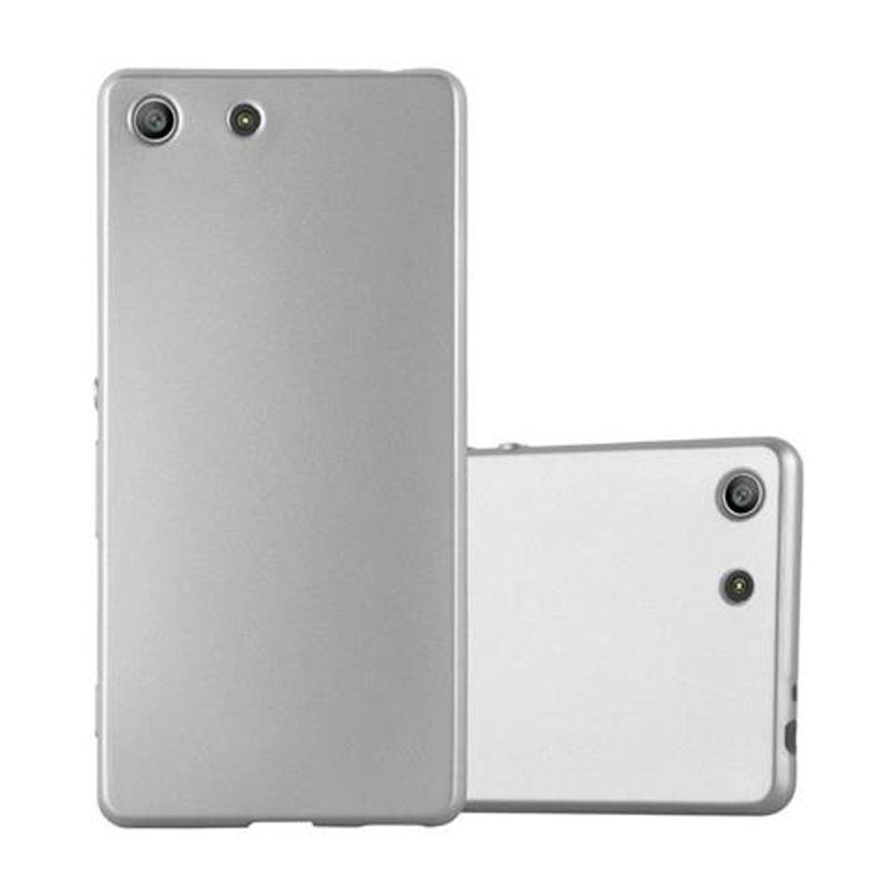 Cadorabo Schutzhülle für Sony Xperia M5 Hülle in Silber Handyhülle TPU Silikon Etui Cover Case