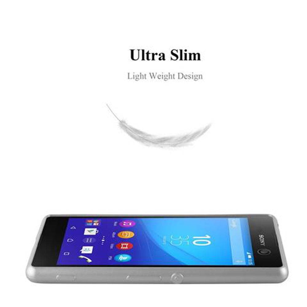 Cadorabo Schutzhülle für Sony Xperia M5 Hülle in Silber Handyhülle TPU Silikon Etui Cover Case