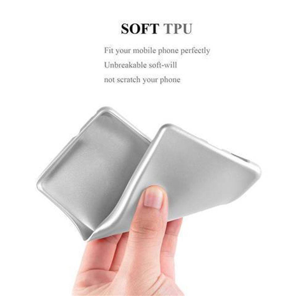 Cadorabo Schutzhülle für Sony Xperia M5 Hülle in Silber Handyhülle TPU Silikon Etui Cover Case