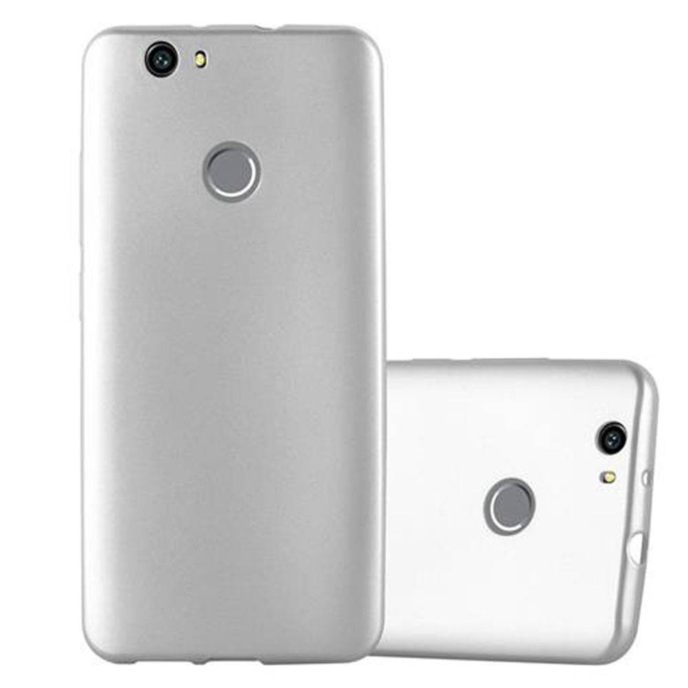 Cadorabo Schutzhülle für Huawei NOVA Hülle in Silber Handyhülle TPU Silikon Etui Cover Case