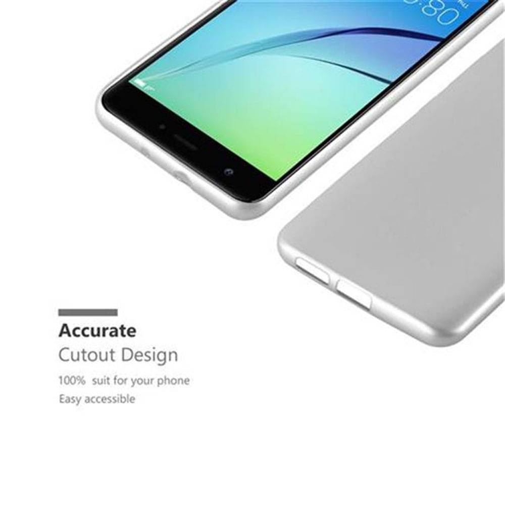 Cadorabo Schutzhülle für Huawei NOVA Hülle in Silber Handyhülle TPU Silikon Etui Cover Case