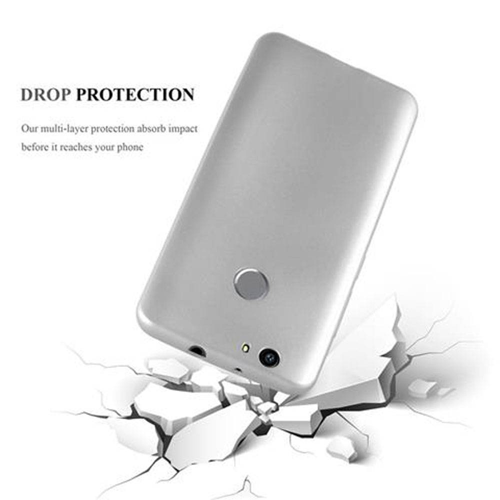 Cadorabo Schutzhülle für Huawei NOVA Hülle in Silber Handyhülle TPU Silikon Etui Cover Case