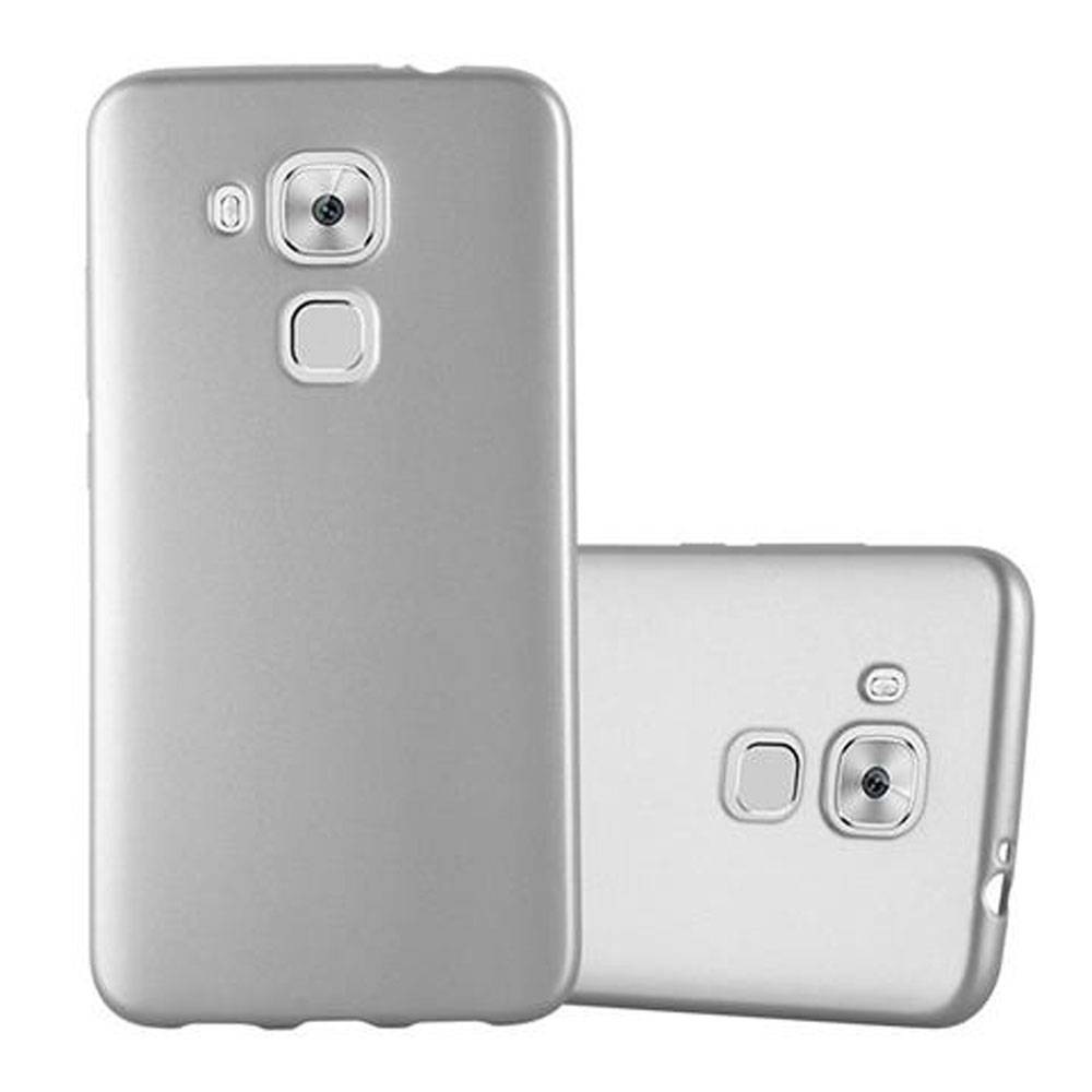 Cadorabo Schutzhülle für Huawei NOVA PLUS Hülle in Silber Handyhülle TPU Silikon Etui Cover Case