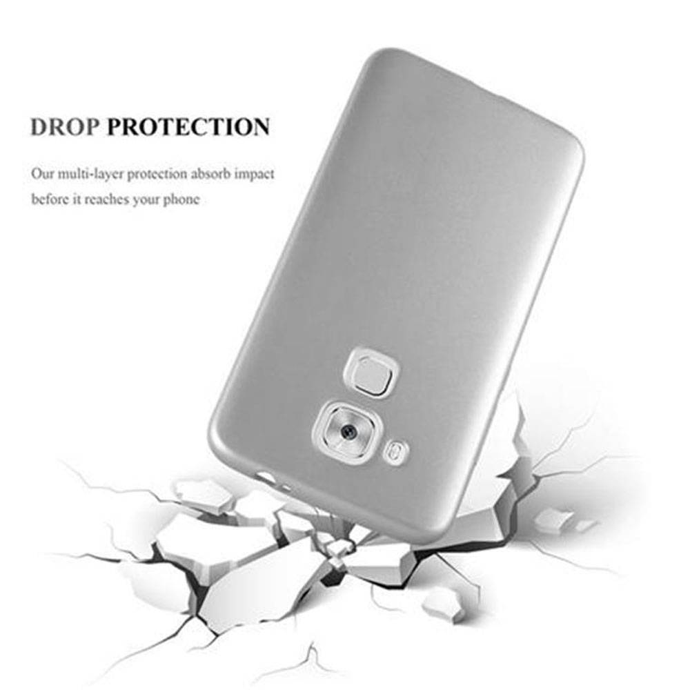 Cadorabo Schutzhülle für Huawei NOVA PLUS Hülle in Silber Handyhülle TPU Silikon Etui Cover Case
