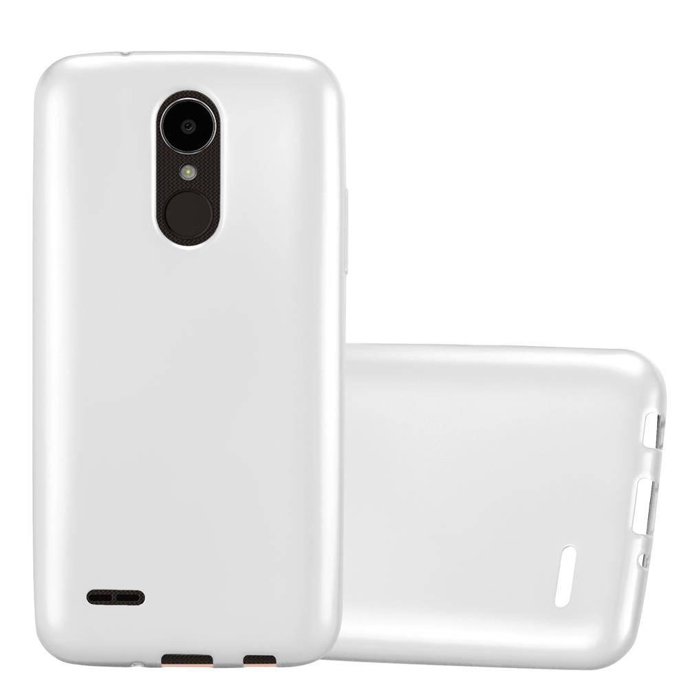 Cadorabo Schutzhülle für LG K4 2017 Hülle in Silber Handyhülle TPU Silikon Etui Cover Case