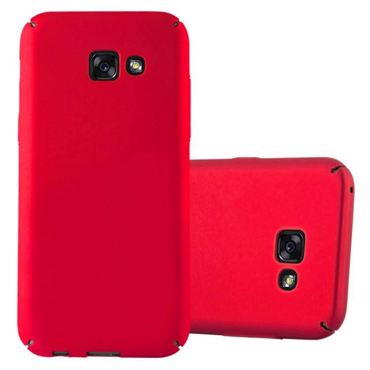 Cadorabo Hülle für Samsung Galaxy A5 2017 Schutzhülle in Rot Hard Case Handy Hülle Etui