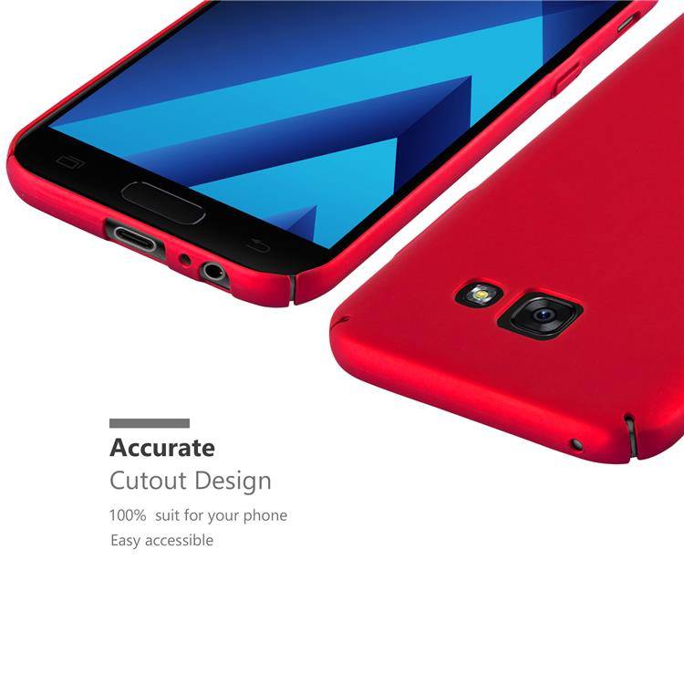 Cadorabo Hülle für Samsung Galaxy A5 2017 Schutzhülle in Rot Hard Case Handy Hülle Etui