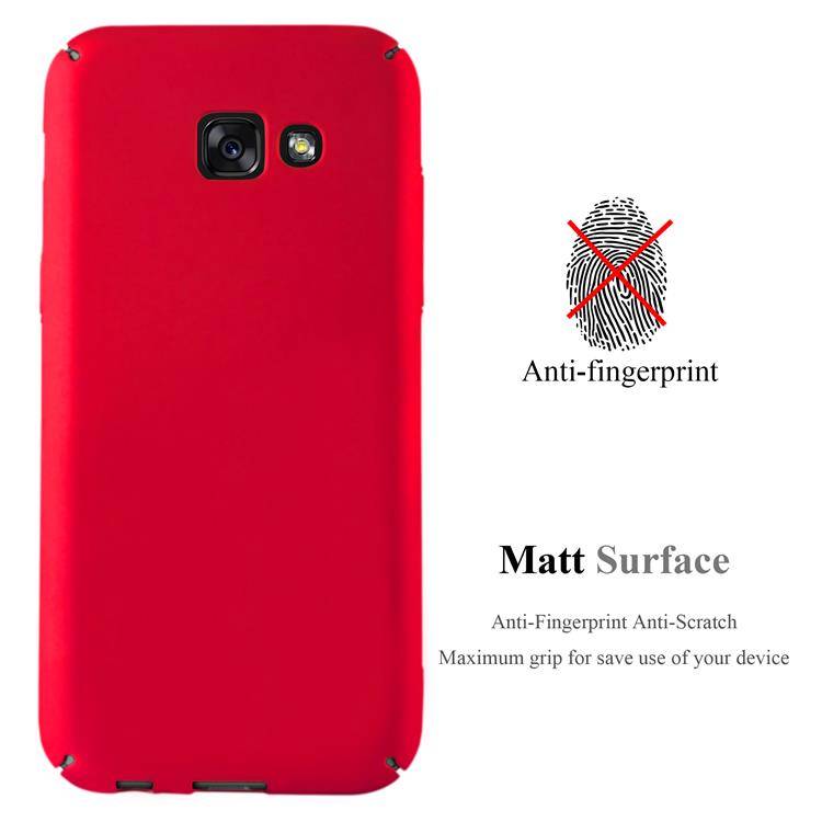 Cadorabo Hülle für Samsung Galaxy A5 2017 Schutzhülle in Rot Hard Case Handy Hülle Etui