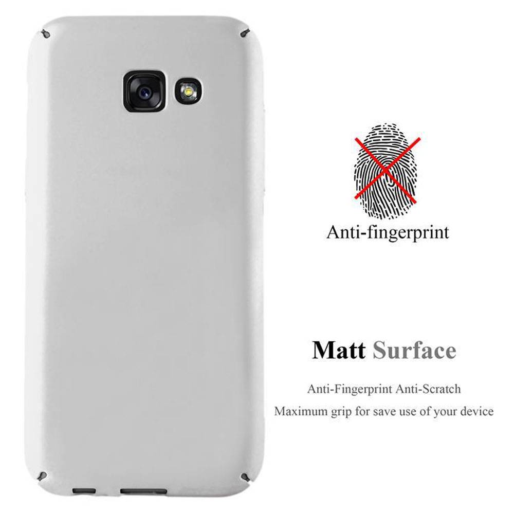 Cadorabo Hülle für Samsung Galaxy A3 2017 Schutzhülle in Silber Hard Case Handy Hülle Etui