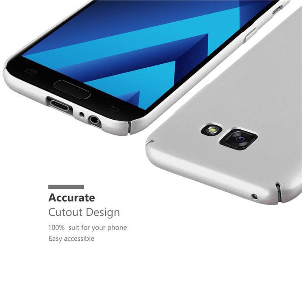 Cadorabo Hülle für Samsung Galaxy A5 2017 Schutzhülle in Silber Hard Case Handy Hülle Etui
