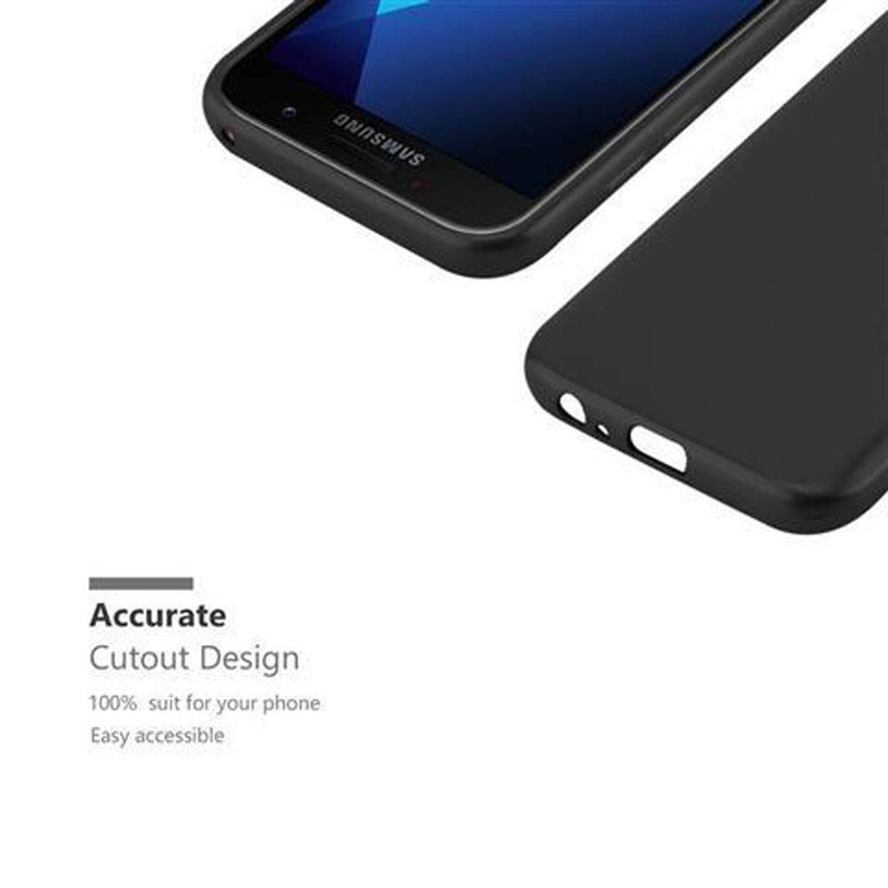 Cadorabo Schutzhülle für Samsung Galaxy A3 2017 Hülle in Schwarz Handyhülle TPU Silikon Etui Cover Case