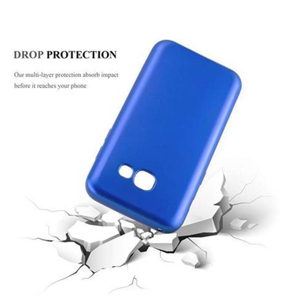 Cadorabo Schutzhülle für Samsung Galaxy A3 2017 Hülle in Blau Handyhülle TPU Silikon Etui Cover Case