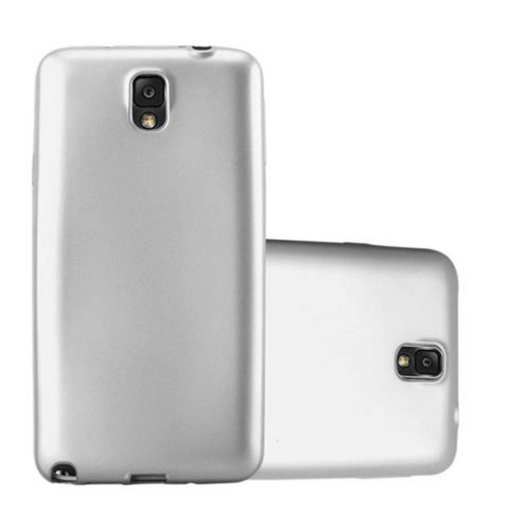 Cadorabo Schutzhülle für Samsung Galaxy NOTE 3 Hülle in Silber Handyhülle TPU Silikon Etui Cover Case