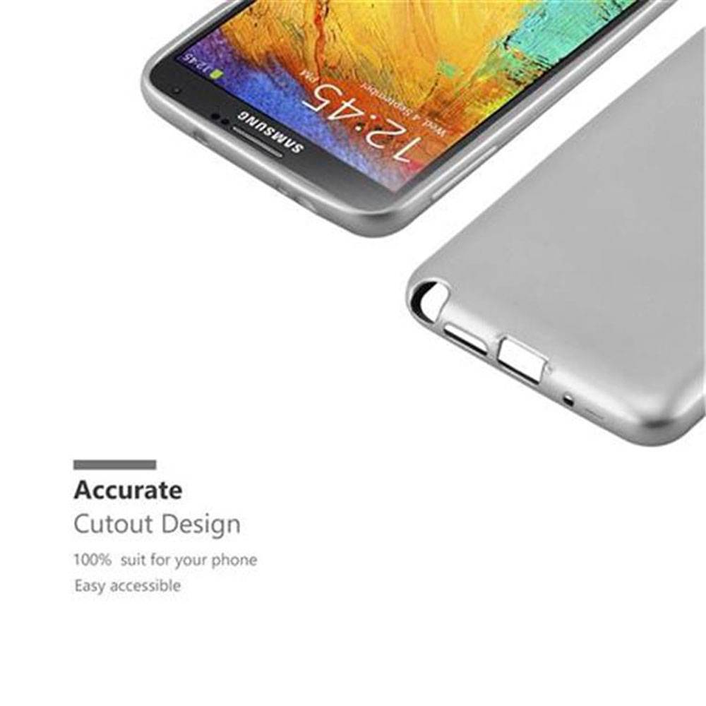 Cadorabo Schutzhülle für Samsung Galaxy NOTE 3 Hülle in Silber Handyhülle TPU Silikon Etui Cover Case