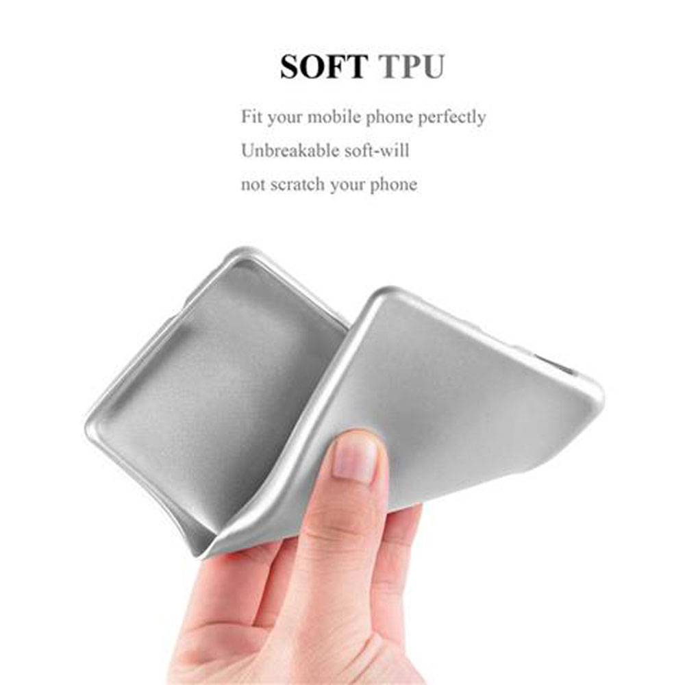 Cadorabo Schutzhülle für Samsung Galaxy NOTE 3 Hülle in Silber Handyhülle TPU Silikon Etui Cover Case