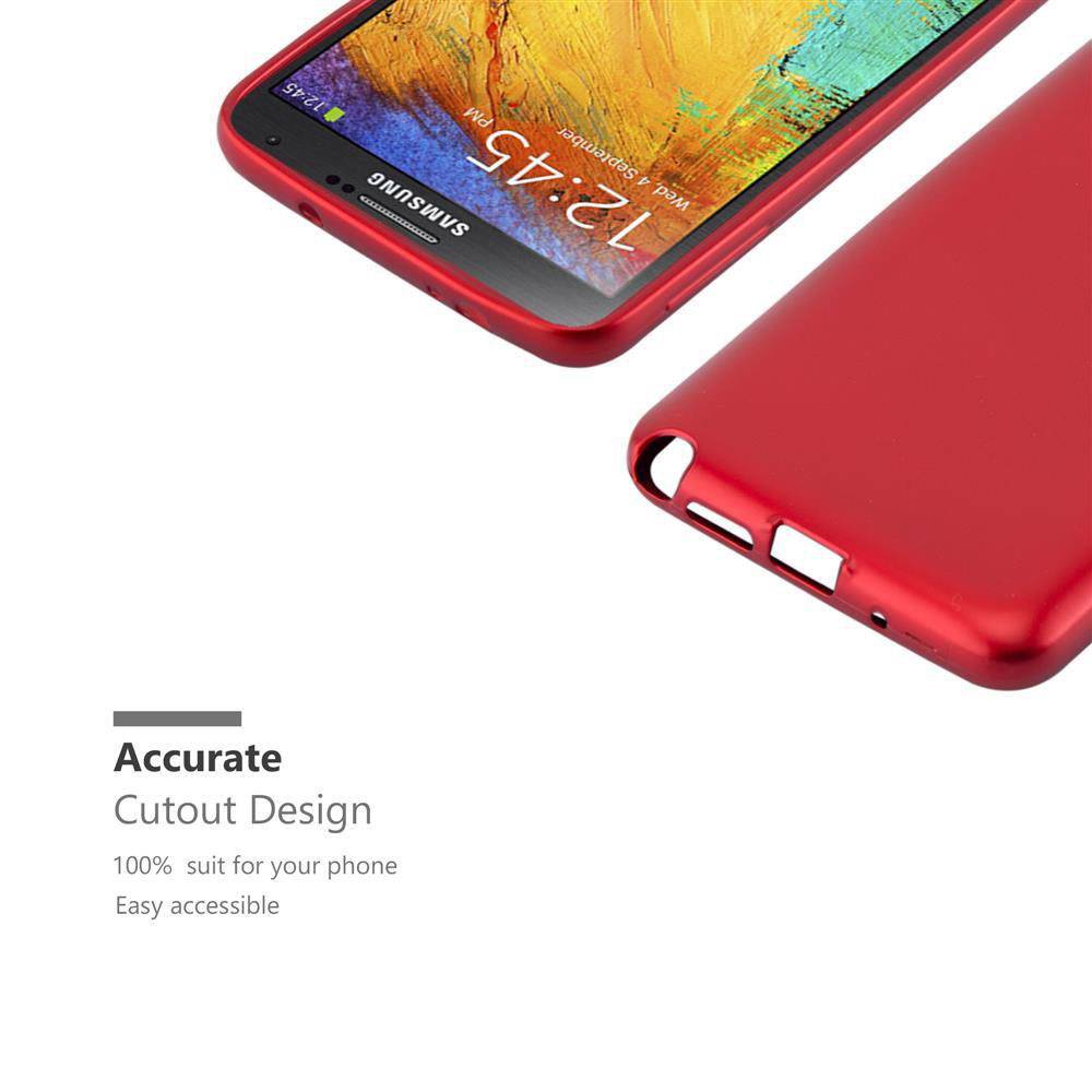 Cadorabo Schutzhülle für Samsung Galaxy NOTE 3 NEO Hülle in Rot Handyhülle TPU Silikon Etui Cover Case